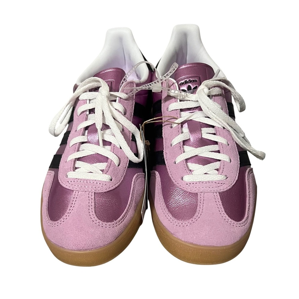 Adidas Gazelle Indoor Women Bliss Lilac Metallic Suede Sneakers Size 8.5‎ JS1406